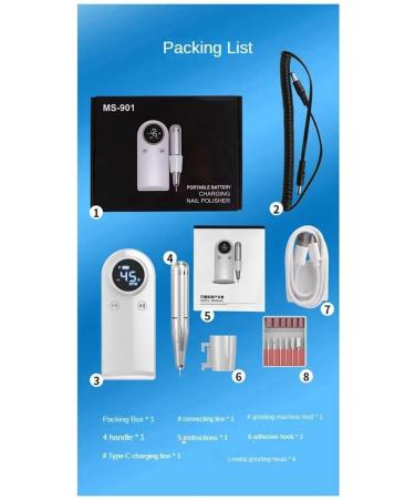 Luejnbogty Electric Nail Drill for Acrylic Gel Nails Manicure Pedicure Polishing Form Tools for Salon Home Use Easy to Install C - Buy Online on GoSupps.com