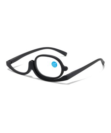Iynwbjts cosmetic mirror reading glasses rotating monolithic throttle glasses make-up for middle-aged women and older people anti-blue light reading glasses (color: black size: 2.50) 2.50 black