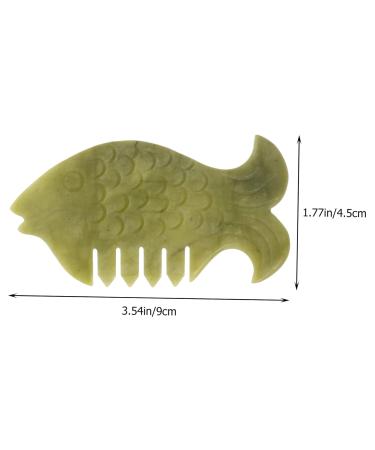 Magiclulu Jade Comb Set - 2 Pieces for Hair & Scalp Massage | Portable Gua Sha Tools for Skin & Head Relief - Buy Online on GoSupps.com