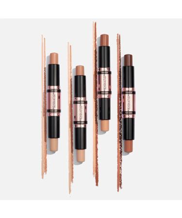 Makeup Revolution Contour Pencil Duo - Vegan Cream Contour & Highlight for Defined Cheekbones | 2.4g Dark | Cruelty-Free Makeup - Buy Online on GoSupps.com