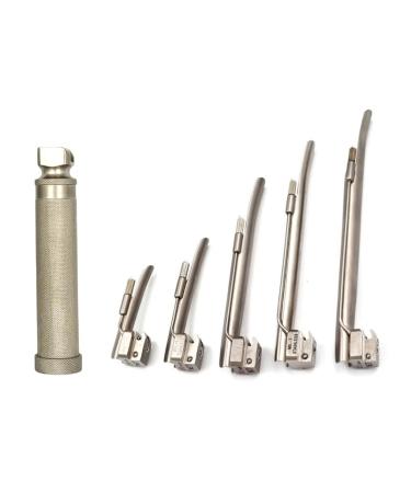 SURGICAL ONLINE Airway Intubation Deluxe Conventional Set - Five Blades Straight and One Handle  First Responder Kit