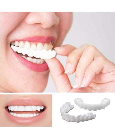 Flipped Warm Veneers Teeth Set - Top & Bottom Provisional Dentures for Men & Women | 2 Pairs - Buy Online on GoSupps.com