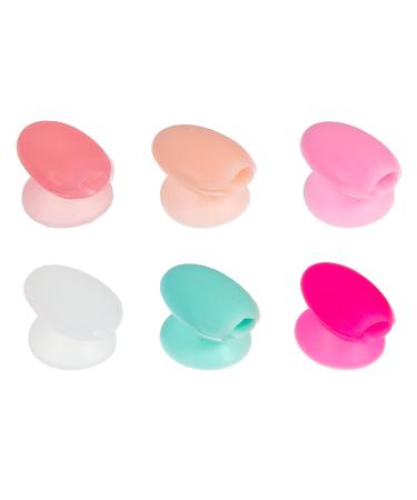FRCOLOR 6pcs Lip Brush Anti-lost Set Makeup Brush Tools Brush Covers Lip Protector Brush Sleeve Silicone Makeup Lip Gloss Applicator Cover Brush Head Cover Lip Head Cover