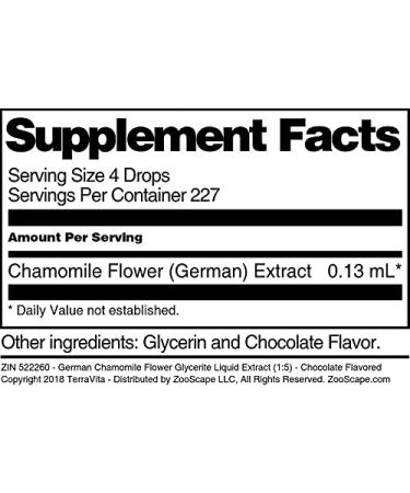 German Chamomile Flower Glycerite Liquid Extract (1:5) - Chocolate Flavored (1 oz ZIN: 522260) - 3 Pack - Buy Online on GoSupps.com