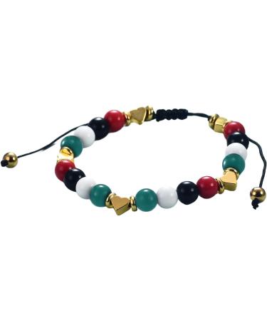Oralgo Adjustable Woven Bracelet with National Flag - Colorful Pearls for Peace Supporters | Hand Chain for Peace Fans - Buy Online on GoSupps.com