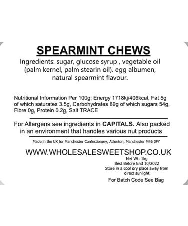 Ellies Jellies Spearmint Chews -1Kg Bag- Tamper Proof- Individually Wrapped -Red and Green Colored Wrap - Minty Chewy Sweets - Buy Online on GoSupps.com