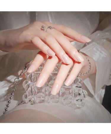 DANNI & TONI Semi Cured Gel Nail Polish Strips - Glitz Collection | Salon-Quality Manicure Stickers in Peach Puff with Colourful Shimmer - 28 Stickers - Buy Online on GoSupps.com