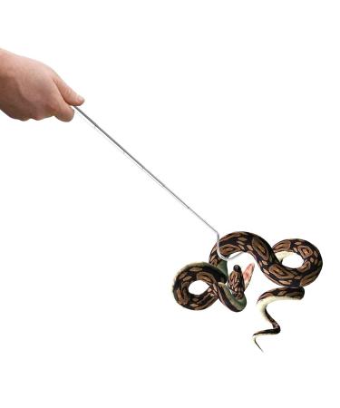Jiakalamo Collapsible Snake Hook Stainless Steel Retractable Reptile Hook Extensible Snake Catcher Capture Hook(White)