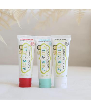 Jack N' Jill Natural Toothpaste for Kids - Fluoride Free Toothpaste, 40% Xylitol, BPA Free - Milkshake, 1.76 oz (Pack of 6) - Buy Online on GoSupps.com