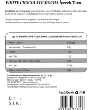Nishcoffee White Chocolate Mocha Powder Drink 250 gm - Buy Online on GoSupps.com