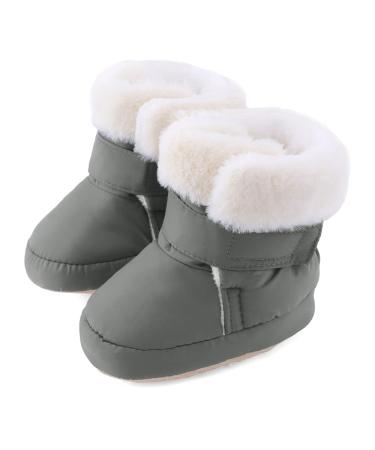LACOFIA Baby Winter Booties Shoes Infant Anti-slip Soft Sole Slipper Booties Crib Shoes 12-18 Months Gray - Buy Online on GoSupps.com