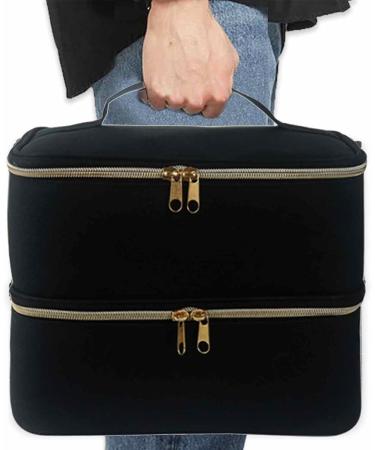 Tebinzi Nail Polish Organizer for 40 Bottles & Nail Lamp | Black Travel Storage Bag for Manicure Set | Ideal eCommerce Solution - Buy Online on GoSupps.com