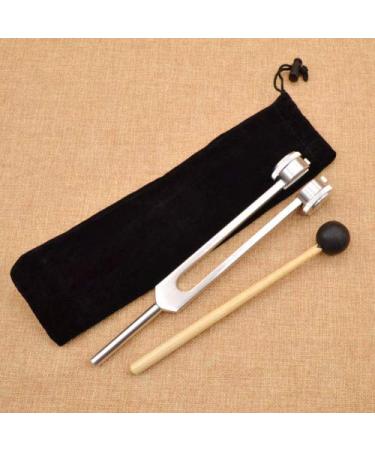 128HZ Tuning Fork with Fixed Weights & Chakra Hammer for Sound Massage | Aluminium Alloy Diagnostic Ear Sensorial Tuning Fork - Silver - Buy Online on GoSupps.com