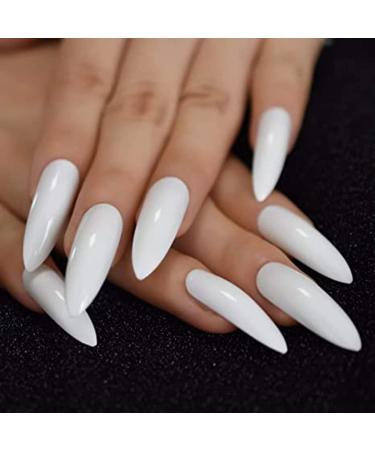 Shop Glossy Coffin Acrylic Artificial Nails - Full Cover Medium & Long Lengths - Buy Online on GoSupps.com