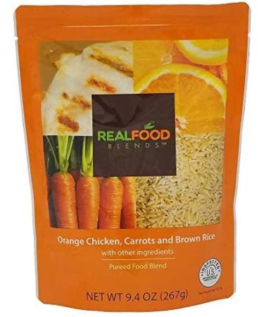 Real Food Blends Orange Chicken Carrots & Brown Rice 9.4 oz Pureed Meal for Feeding Tubes - Pack of 12 Pouches - Buy Online on GoSupps.com