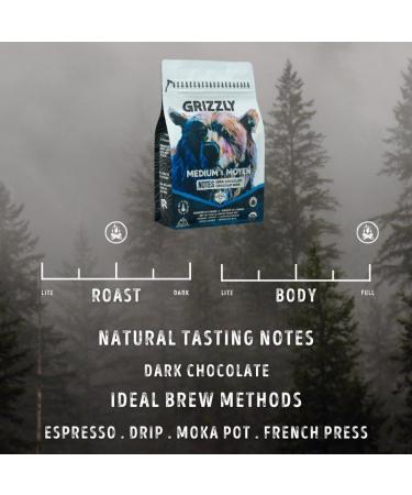 Canadian Heritage Roasting Company Coffee - Grizzly - Medium Whole Bean Coffee - Bold But Not Bitter With Tasting Notes Of Dark Chocolate And Smoke. - Perfect For French Press Espresso Mocha Pot - 340g Grizzly - Dark Chocolate 340 g (Pack of 1) - Buy Online on GoSupps.com