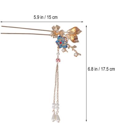 Minkissy Chinese Hair Stick 1 Pair of Retro Flower Hair Chopsticks Hairpin Japanese Chignon Pin Vintage Hair Accessories - Buy Online on GoSupps.com