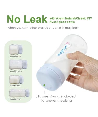 Maymom Wide-Mouth Milk Storage Collection Bottle with Travel Cap and Sealing Ring - Compatible with Spectra S1 S2, Avent, Motif, Twist, Ameda MYA Bottles - 4pc Pack - Buy Online on GoSupps.com