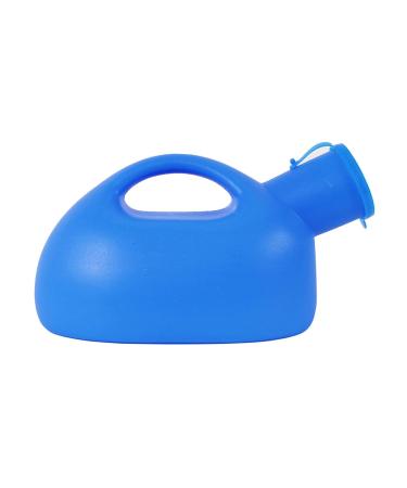 2000ML Large Male Urinal Portable Mens Potty Pee Bottle Collector Travel Toilet (Blue) Happy