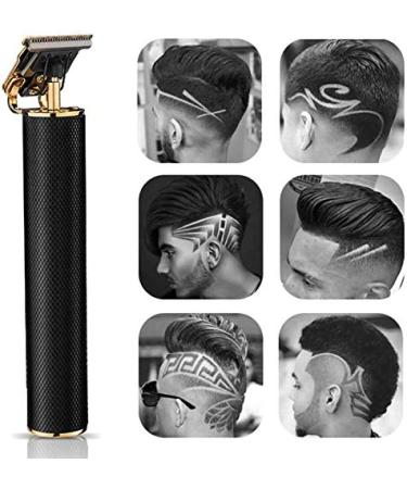 Hair Clippers for Men Electric Pro Li Outliner Grooming Rechargeable Cordless Close Cutting T-Blade Trimmer for Men 0mm Baldheaded Hair Clippers Zero Gapped Detail Beard Shaver Barbershop (Black)