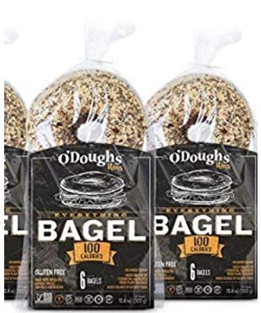 O'Dough's Thins Gluten Free Bagels, Everything, 100 Calorie Bagels, Presliced, 10.58 Ounce 3 Packs 10.58 Ounce (Pack of 3)