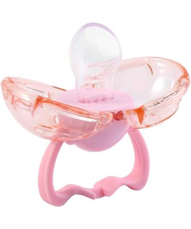 Flat Head Pink Baby Pacifier - Soft Liquid Silicone Nipple for Newborns | Automatically Closes & Safe for Babies - Buy Online on GoSupps.com