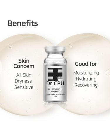 Best Stem Cell Ampoule Serum - Anti-Aging Hyaluronic Acid Moisturizer | 5 Vials (0.33 fl oz) - Professional Skin Care - Buy Online on GoSupps.com
