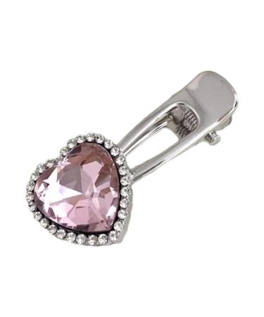 Limtula Heart/Butterfly Shape Hair Clip Small Hairpin Bling Barrettes Metal Duckbill Hairpins Hair Accessories for Women Single Heart Pink Di