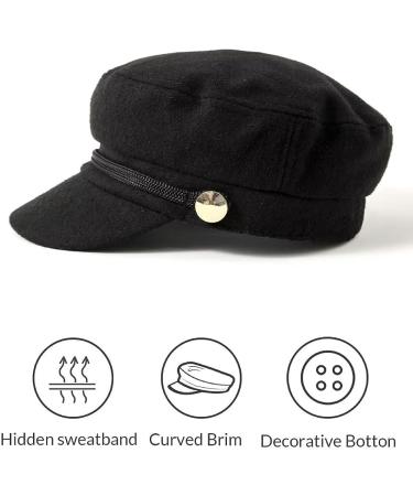 accsa Women's Black Fashion Newsboy Cap - Stylish Bakerboy Cabbie Beret Hat - Buy Online on GoSupps.com