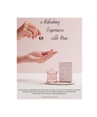 RosyFoxy Rosa Hyaluronic Acid Serum - Anti-Aging Collagen Serum for All Skin Types Hydrates & Repairs Fine Lines - 30 mL - Made in Korea - Buy Online on GoSupps.com
