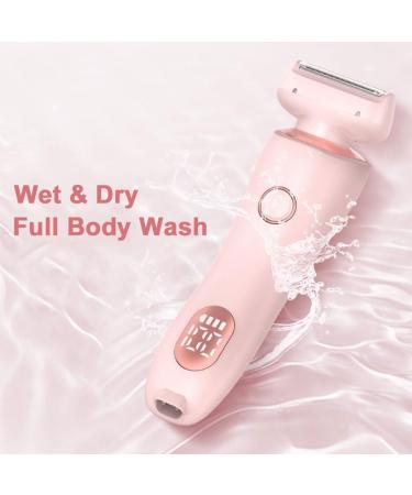 AZURAOKEY Electric Shaver for Women Legs 2-IN-1 Lady Razors Waterproof Wet or Dry Rechargeable Portable Ladies Body Hair Trimmer for Leg Arm Face Pubic Area Cordless Bikini Trimmer Blue - Buy Online on GoSupps.com