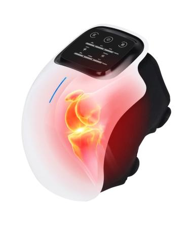 Fippurk Knee Massager with Heat and Kneading for Pain RelieInfrared Heated Vibration Physiotherapy for Arthritis MassagerCramps and Joint Warmer Rechargeable LED Display