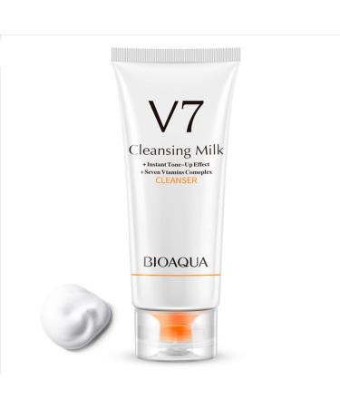 BIOAQUA Facial Cleansing Milk Cleanser V7 Deep Hydration Moisturizing Smooth Seven Vitamins Effect 100g/ 3.53oz - Buy Online on GoSupps.com