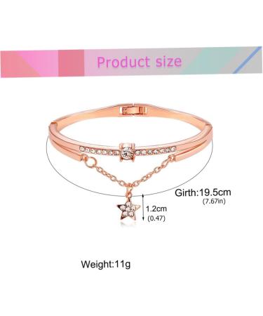 Shop Healeeved 2-Piece Gemstone & Crystal Cuff Bracelet Set - Open Star Bangle for Women in Rose Gold - Buy Online on GoSupps.com