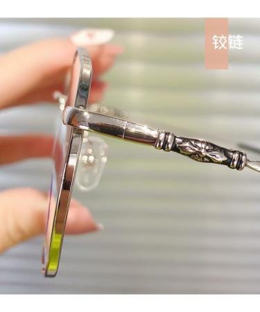 Shop Qinzhenz Stylish Anti-Blue Light Reading Glasses for Women - Round Flat Light Mirror (+300 Color C4) | Reduce Eye Strain & Enhance Clarity - Buy Online on GoSupps.com