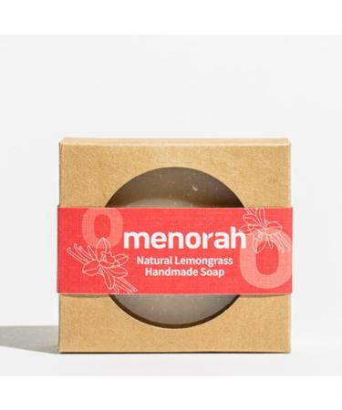 Menorah Skincare | Natural Lemongrass Handmade Bar Soap - 100% Essential Oils for Nourishing & Moisturizing Body Care - Unisex Luxury Soap - Buy Online on GoSupps.com