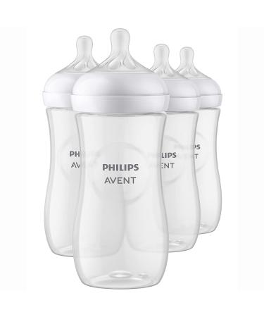 Philips AVENT Natural Baby Bottle with Natural Response Nipple Clear 11oz 4pk SCY906/04 11oz 4 Pack Clear