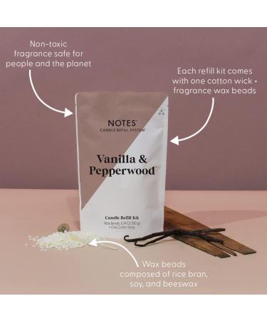 Sustainable Candle Refill | Non-Toxic Vanilla & Pepperwood Fragrance | Natural Beeswax, Rice Bran, Soy Wax, Cotton Wick - (1) - Buy Online on GoSupps.com