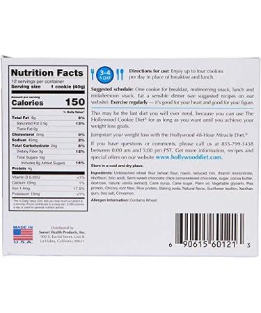 Hollywood Cookie Diet Chocolate Chip - 2 Boxes | Delicious Meal Replacement Cookies - Buy Online on GoSupps.com