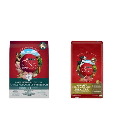 Purina ONE Smartblend Large Breed Puppy Food | Natural Dry Dog Food Lamb & Rice (14 kg each) Dry Dog Food + Dry Dog Food