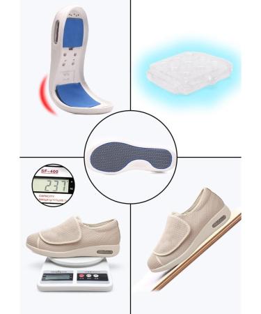 Diabetic Shoes for Women - Adjustable Lightweight Air Cushion - Relief for Edema Plantar Fasciitis Bunions Arthritis - Size 12 Gris Color - Buy Online on GoSupps.com