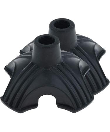 Pack of 2 Anti-Slip Quad Rubber Replacement Tip Base for Elderly Cane Walking Stick Crutches 7/8 Inches Family Present - Buy Online on GoSupps.com