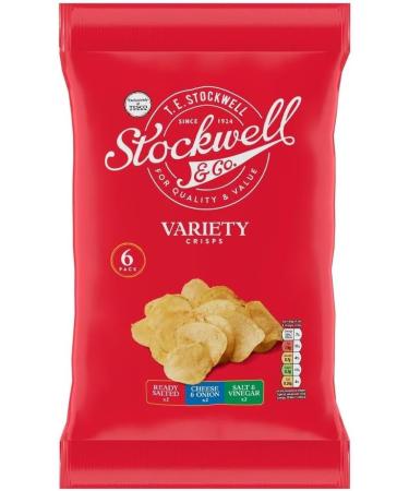 Stockwell & Co. Variety Pack Crisps 6X25g | Assorted Flavors for Snacking Delight | Fresh taste guaranteed | Suitable for vegetarians. - Buy Online on GoSupps.com