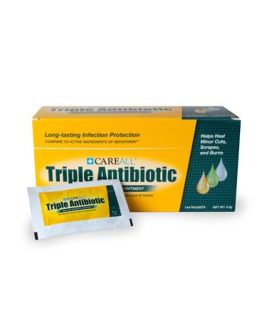 (144 Pack) CareALL® Triple Antibiotic Ointment 0.9gr Foil Packet, First Aid Ointment for Minor Scratches and Wounds and Prevents Infection, Compare to The Active Ingredients of Leading Brand. - Buy Online on GoSupps.com