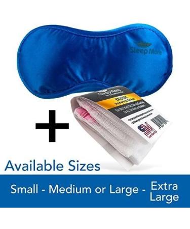 Sleep More (Large-XL) Sleeping Mask for Men or Women + Free ONE BAG - Blue Satin Rest Aid for Sleep Disorders & Insomnia - Buy Online on GoSupps.com