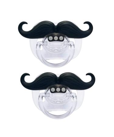Baby Funny Pacifier Cute Kissable Mustache Pacifier for Babies and Toddlers Unisex - 0-6 Months Baby Orthodontic Mustache Pacifier BPA Free -Pack of 2 Black