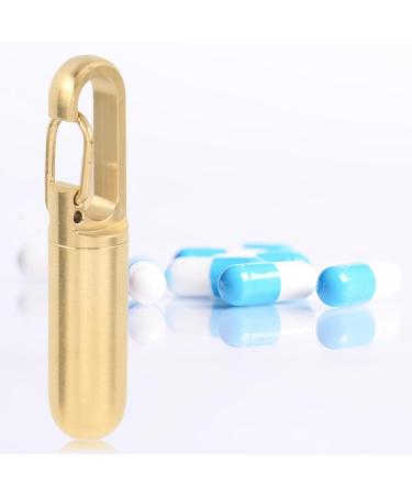 Stainless Steel Pill Box with Keychain | Waterproof Vitamin Holder & Medicine Organizer for Travel & Camping - Buy Online on GoSupps.com