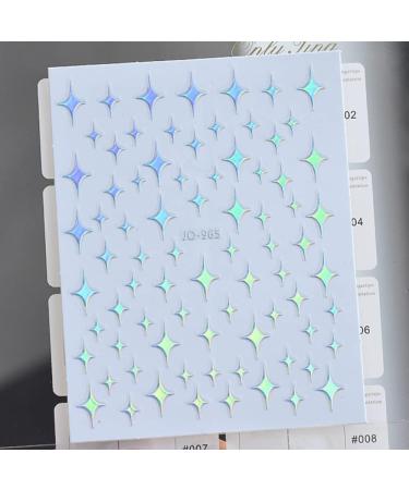 Dornail Aurora Silver Star Moon Planet 3D Holographic Nail Stickers - 6 Sheets | Self-Adhesive DIY Nail Art Decals - Buy Online on GoSupps.com