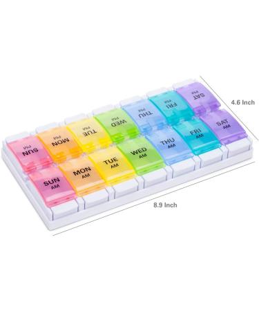 Large Weekly Pill Organizer - Sukuos 7 Day Pill Box with Easy Push Button Design - Buy Online on GoSupps.com