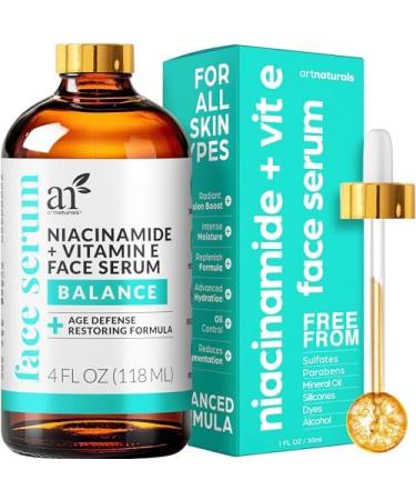 artnaturals Niacinamide Face Serum - Advanced Serum with Hyaluronic Acid - Vitamin B3 Saffron and Sunflower Oil - Pore Reducer - 4 oz